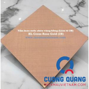 Tấm Inox Xước Chéo Màu Vàng Hồng